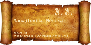 Manojlovits Mónika névjegykártya